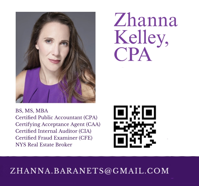 Zhanna Kelley, CPA — IRS Certified Acceptance Agent announcement